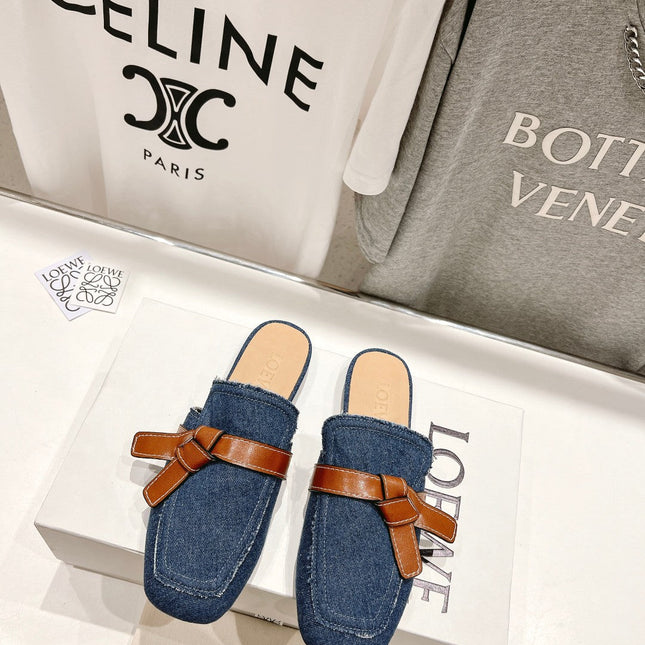 LW GATE BELTED MULE AEGEAN DENIM