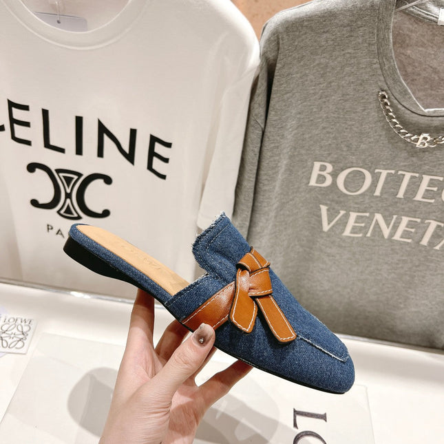 LW GATE BELTED MULE AEGEAN DENIM