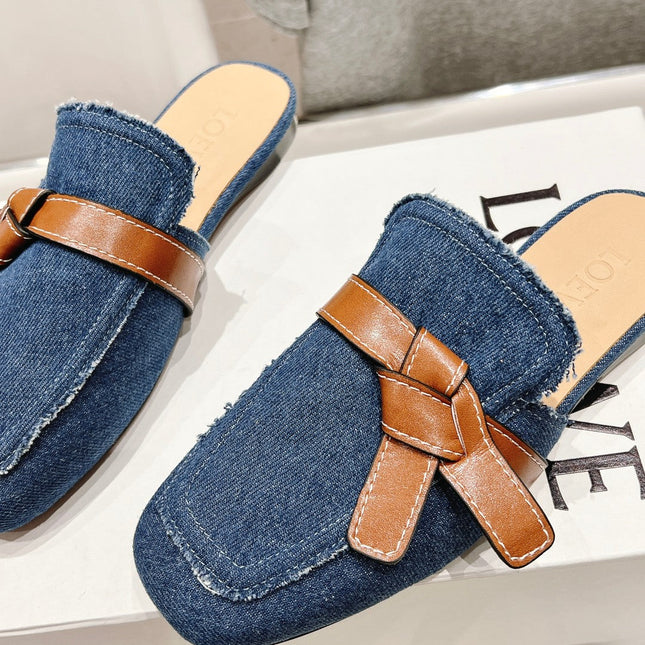 LW GATE BELTED MULE AEGEAN DENIM