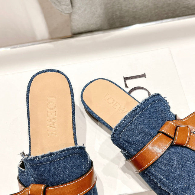 LW GATE BELTED MULE AEGEAN DENIM