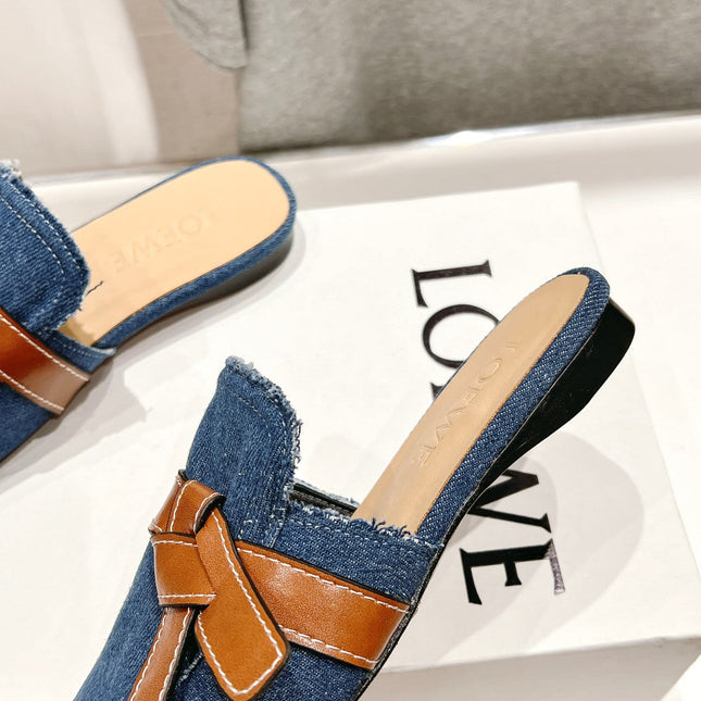 LW GATE BELTED MULE AEGEAN DENIM