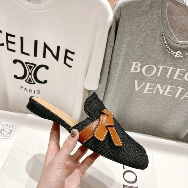 LW GATE BELTED MULE BLACK DENIM