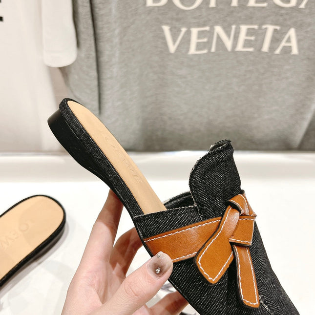 LW GATE BELTED MULE BLACK DENIM