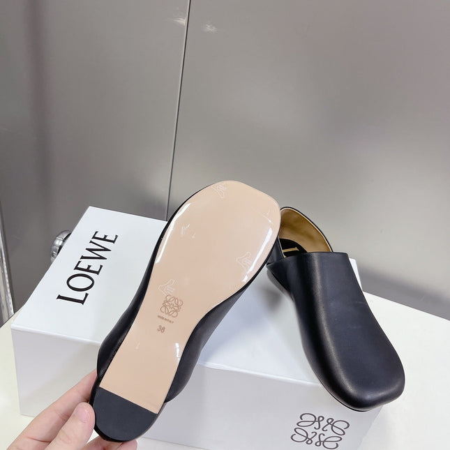 LW TOY SLIPPER BLACK CALFSKIN