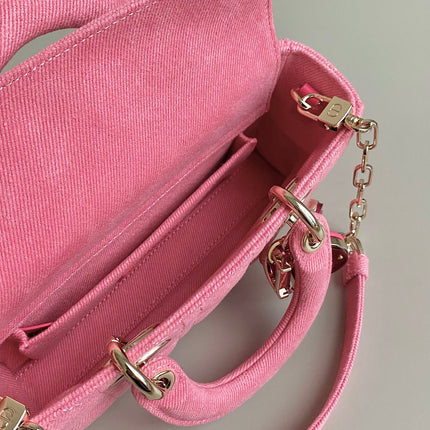 D-JOY BAG 22 IN HOT PINK MACROCANNAGE DENIM