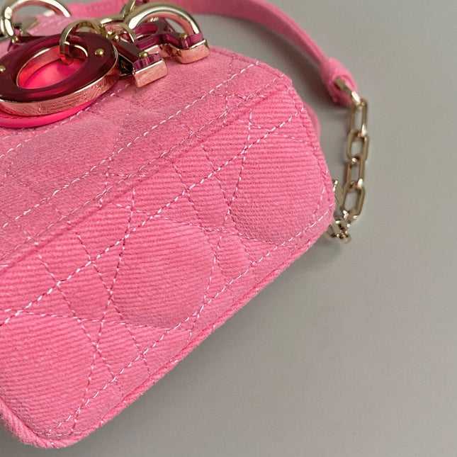 D-JOY BAG 22 IN HOT PINK MACROCANNAGE DENIM