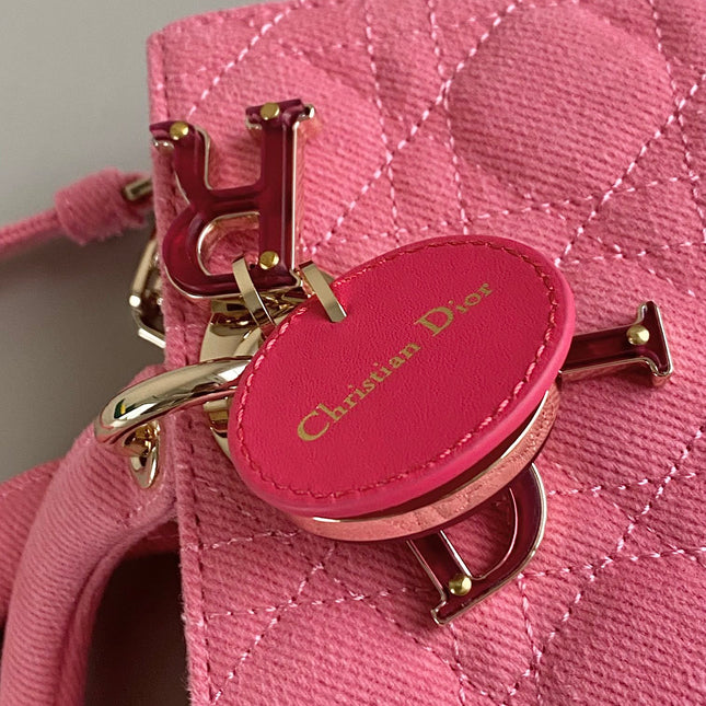 D-JOY BAG 22 IN HOT PINK MACROCANNAGE DENIM