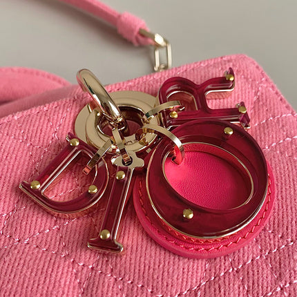 D-JOY BAG 22 IN HOT PINK MACROCANNAGE DENIM