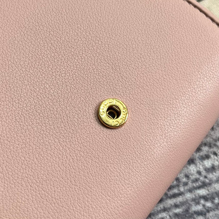 BLONDIE INTERLOCK MINI SHOULDER BAG 12 IN LIGHT PINK CALFSKIN GOLD CHAIN