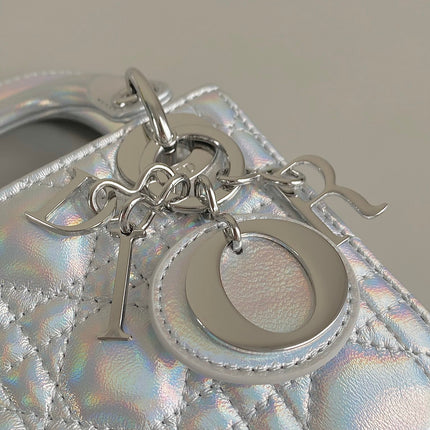MICRO LADY 12 BAG IN SILVER LAMBSKIN