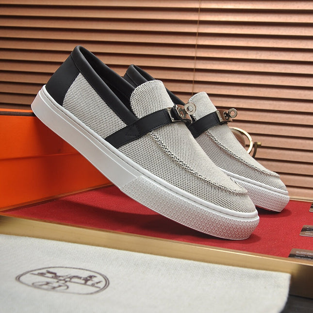HM GAME SLIP-ON SNEAKER BLACK PLUM DENIM