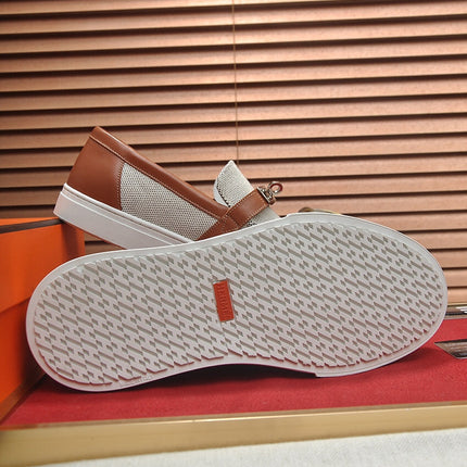 HM GAME SLIP-ON SNEAKER BLACK PLUM AND RUSSET DENIM
