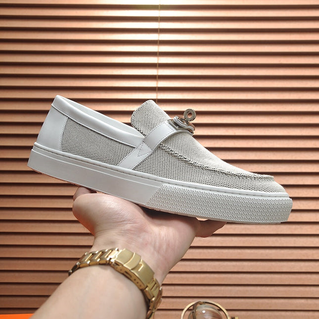 HM GAME SLIP-ON SNEAKER BLACK PLUM AND WHITE DENIM