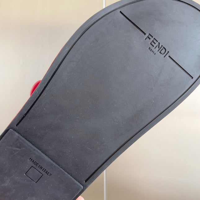 FENDI BAGUETTE DAD SANDALS IN PUNCH PINK CALFSKIN