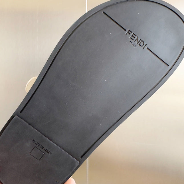 FENDI BAGUETTE DAD SANDALS IN WHITE CALFSKIN