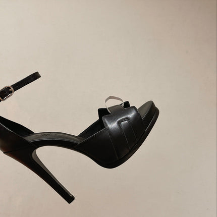 H - CLASSIC SANDAL 125 BLACK LAMBSKIN