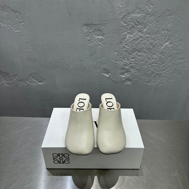 LW TOY MULE 55 WHITE CALFSKIN