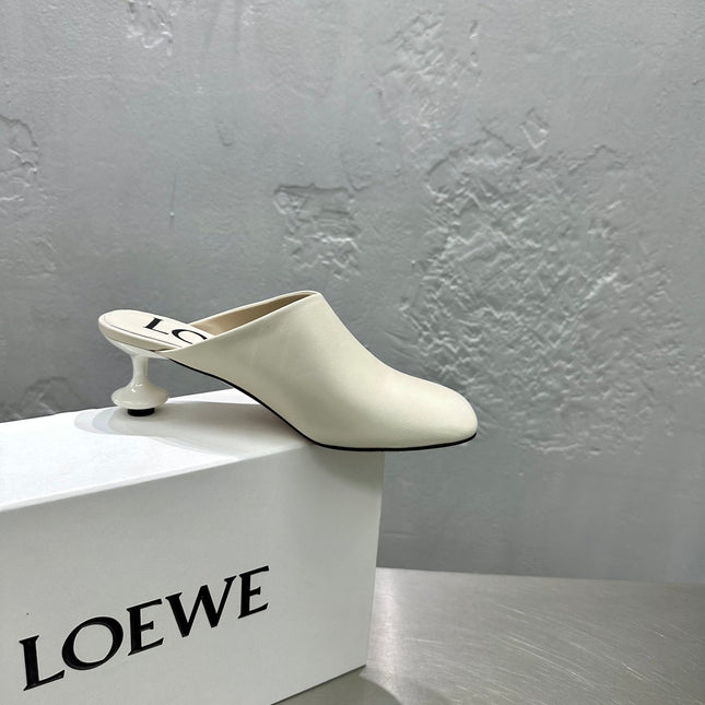LW TOY MULE 55 WHITE CALFSKIN