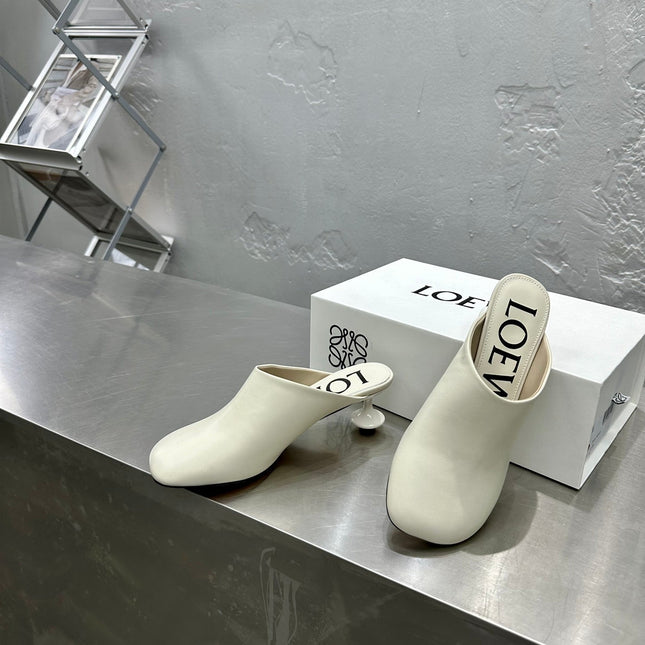 LW TOY MULE 55 WHITE CALFSKIN