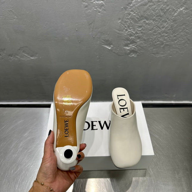 LW TOY MULE 55 WHITE CALFSKIN