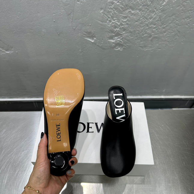 LW TOY MULE 55 BLACK CALFSKIN