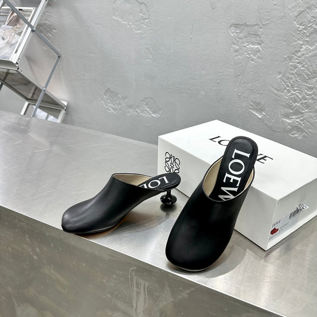 LW TOY MULE 55 BLACK CALFSKIN