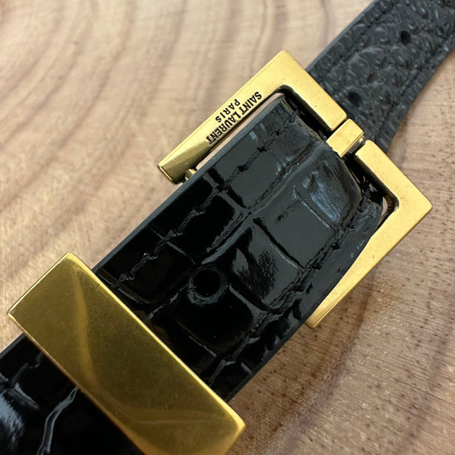 MANHATTAN 29 TOP-HANDLE IN CROCODILE BLACK CALFSKIN