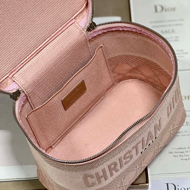 SMALL 25 TRAVEL VANITY CASE WITH SHOULDER STRAP PEACH PINK