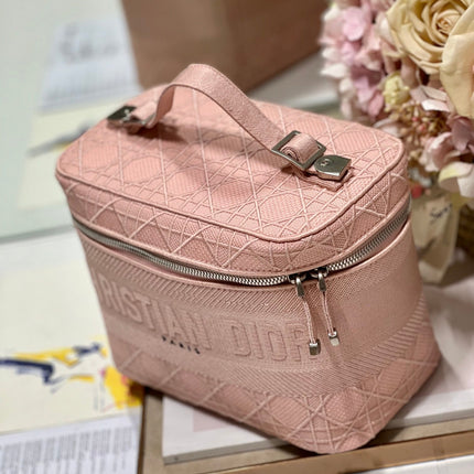 SMALL 25 TRAVEL VANITY CASE WITH SHOULDER STRAP PEACH PINK