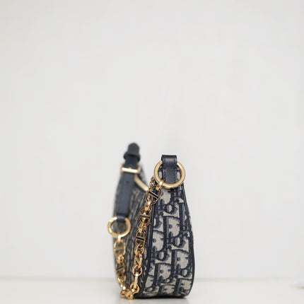 CD LOUNGE 26 BAG IN BLUE OBLIQUE JACQUARD