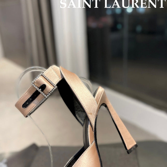 SL FANNY SLINGBACK PUMPS CHAMPAGNE SATIN