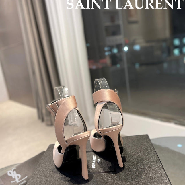 SL FANNY SLINGBACK PUMPS CHAMPAGNE SATIN