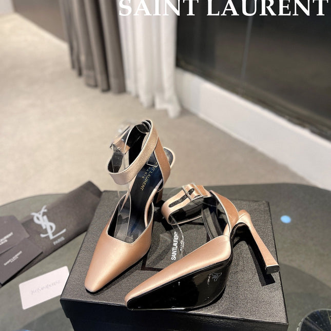 SL FANNY SLINGBACK PUMPS CHAMPAGNE SATIN