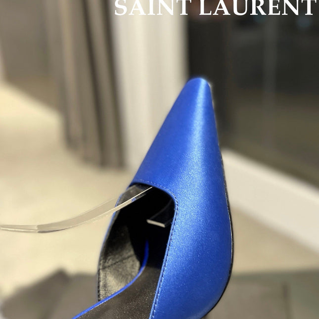 SL FANNY SLINGBACK PUMPS COBALT SATIN