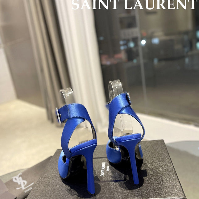 SL FANNY SLINGBACK PUMPS COBALT SATIN