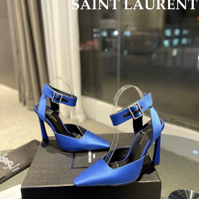 SL FANNY SLINGBACK PUMPS COBALT SATIN