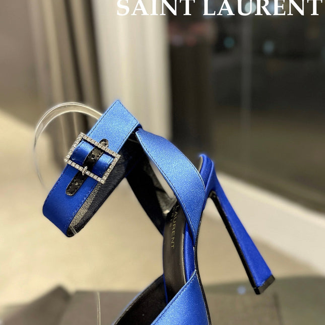 SL FANNY SLINGBACK PUMPS COBALT SATIN