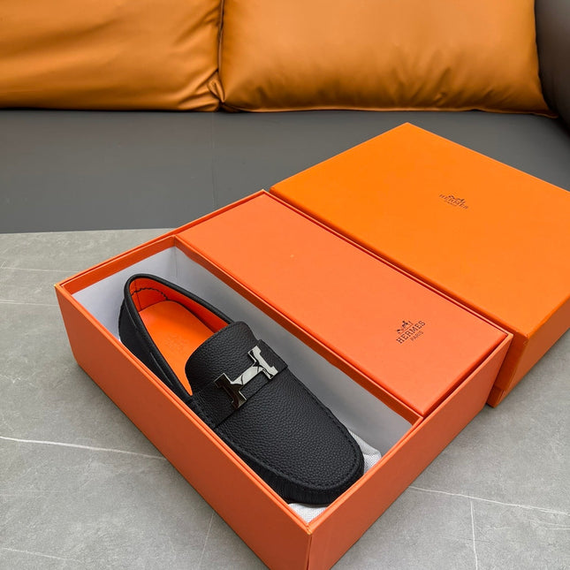 HM H-LOGO LOAFER BLACK CALFSKIN