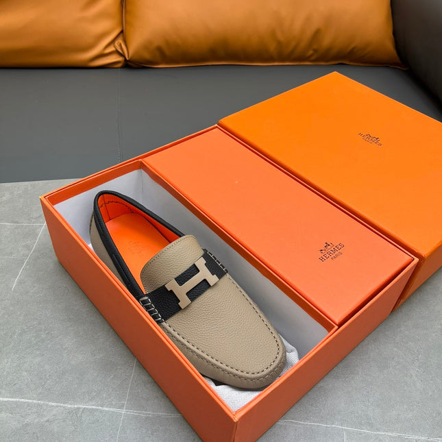 HM H-LOGO LOAFER TAN CALFSKIN