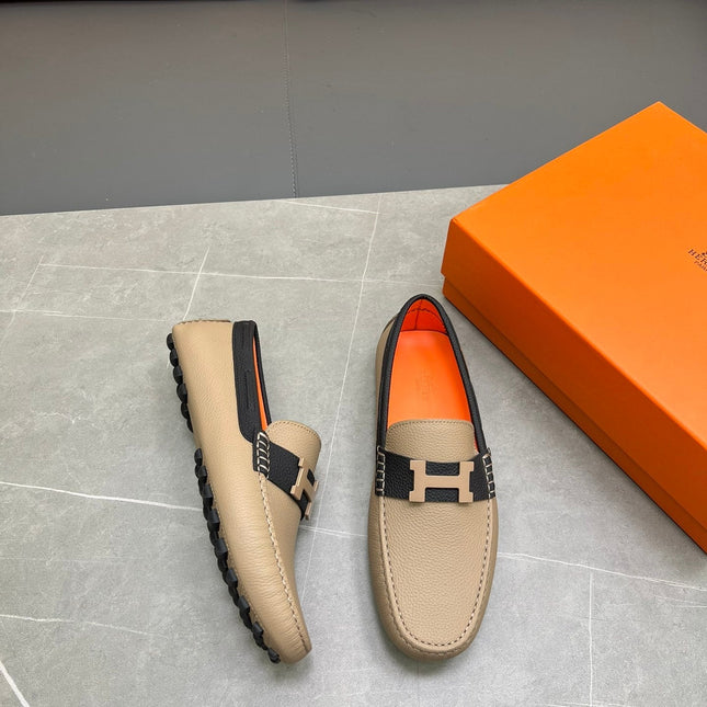 HM H-LOGO LOAFER TAN CALFSKIN