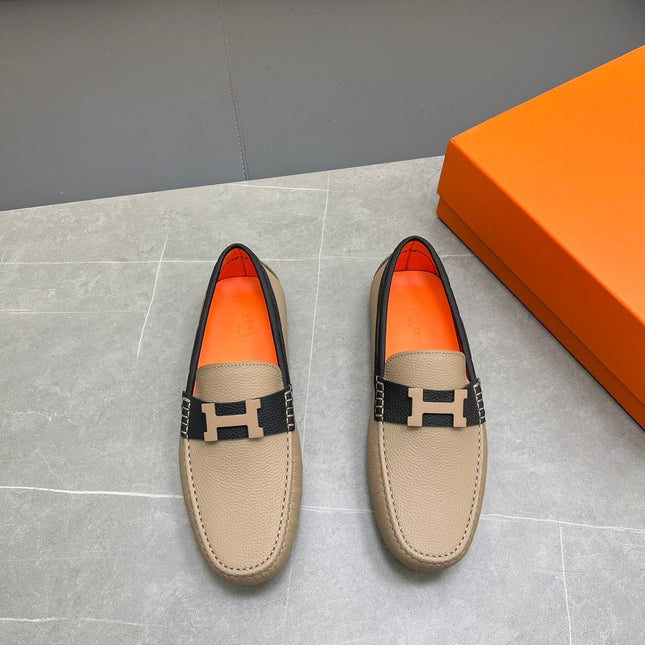 HM H-LOGO LOAFER TAN CALFSKIN