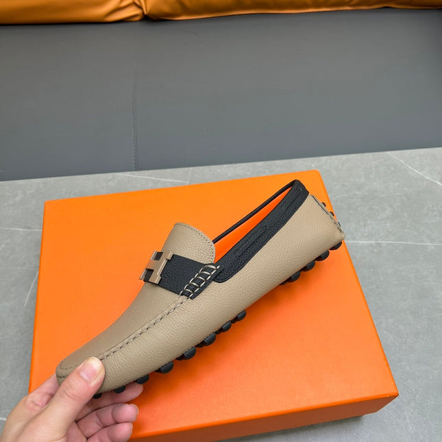 HM H-LOGO LOAFER TAN CALFSKIN