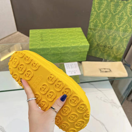 PLATFORM SANDALS IN BRIGHT YELLOW MONOGRAM IMPORTED TPU