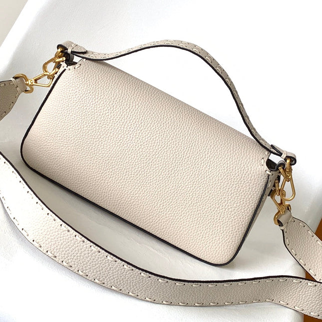 Fend Baguette 27 Bag Beige Calfskin Ghw