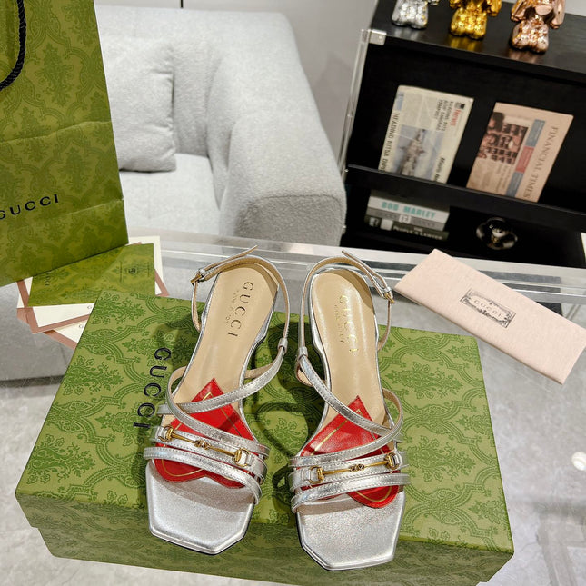 HIGH HEEL 65MM IN SILVER CALFSKIN WITH RED HEART