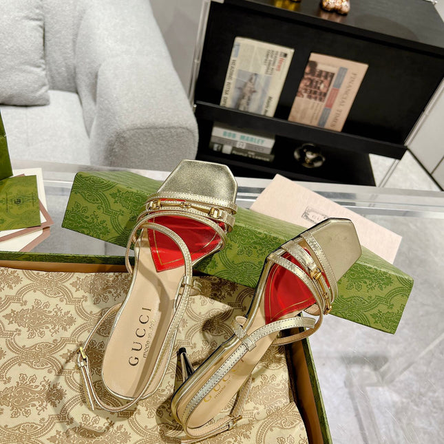 HIGH HEEL 65MM IN LIGHT GOLD CALFSKIN WITH RED HEART