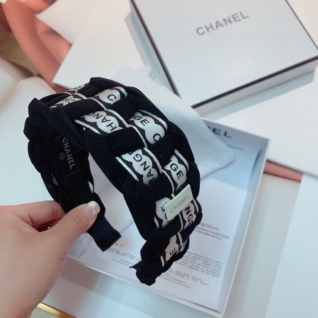 BLACK MIX WHITE FABRIC HAIRBAND 832194