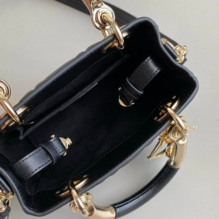MINI LADY 19 BAG IN BLACK LAMBSKIN