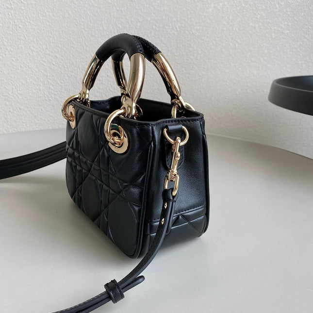 MINI LADY 19 BAG IN BLACK LAMBSKIN
