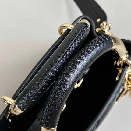 MINI LADY 19 BAG IN BLACK LAMBSKIN